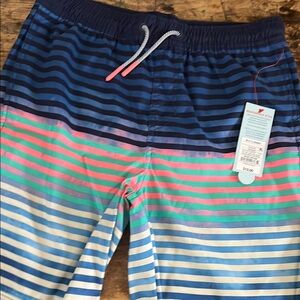 Cat & Jack Kids Swim Trunks - Blue, Pink, Green Stripes